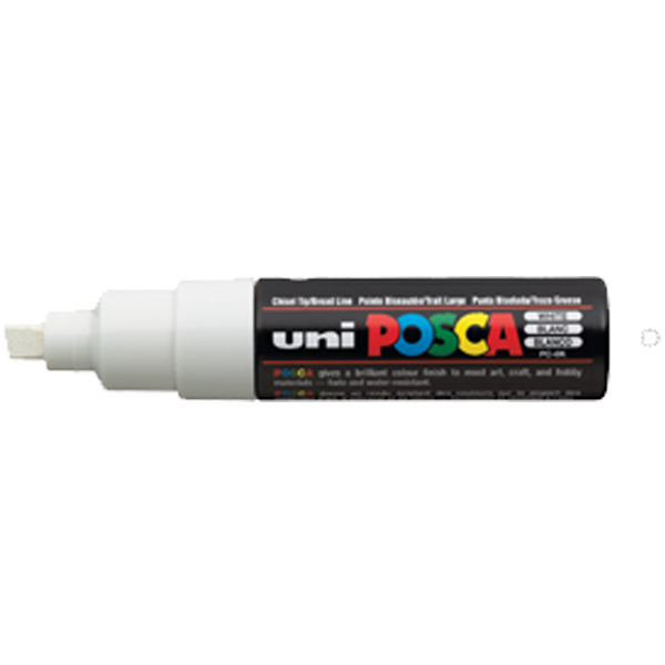 Uni-Ball Markör Boyama Posca Su Bazlı Poster 8.0 MM Beyaz PC-8K