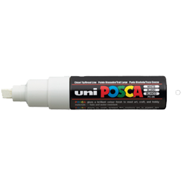Uni-Ball Markör Boyama Posca Su Bazlı Poster 8.0 MM Beyaz PC-8K
