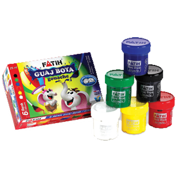 Fatih Guaj Boya Karton Kutu Şişe 6 Renk 25 ML 50410