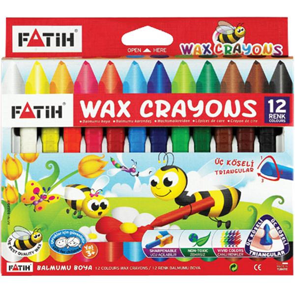 Fatih Mum Pastel Boya Wax Crayon Jumbo 12 Renk 50220