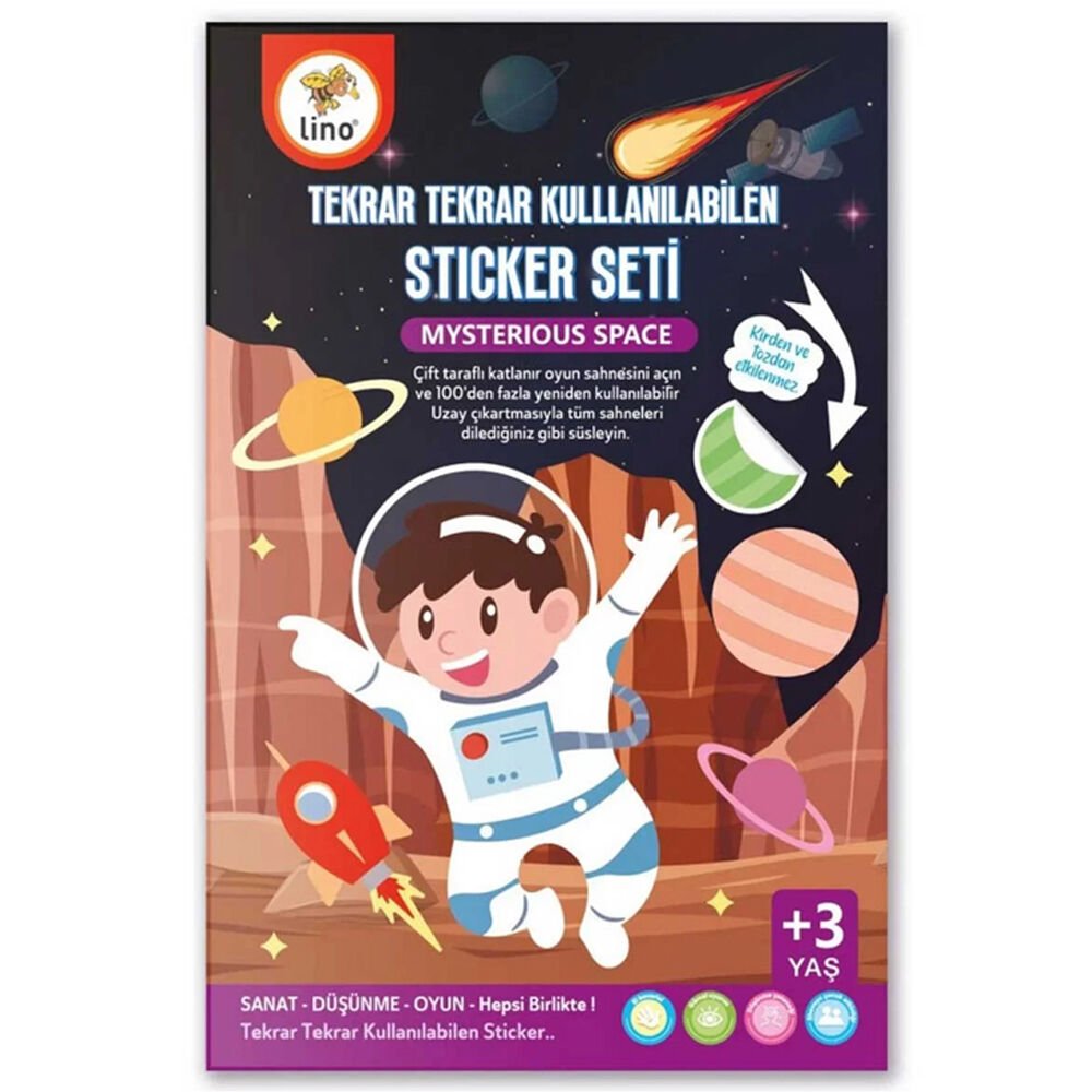 Lino Tekrar Tekrar Kullanılabilen Sticker Seti Space LS-400