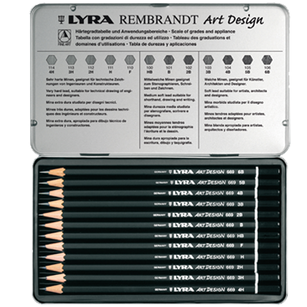 Lyra Kurşun Kalem Rembrandt Art Design Metal 12 Lİ L1111120