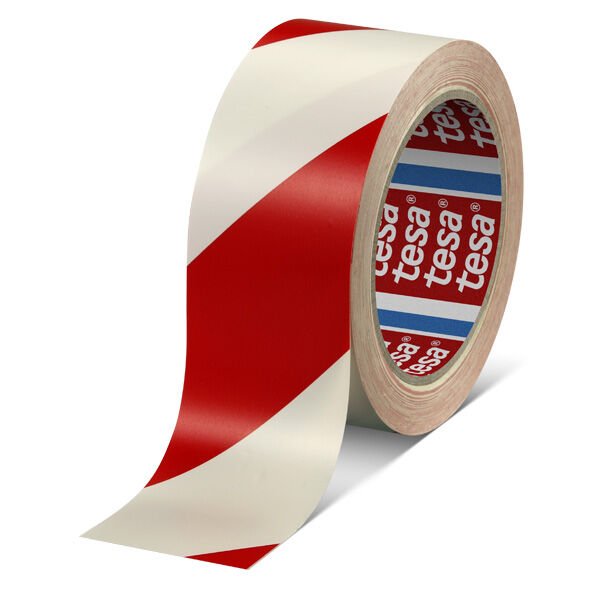 Tesa İkaz Bandı Yer İşaretleme Çizgili Kırmızı-Beyaz 33x50 60760-00092-15