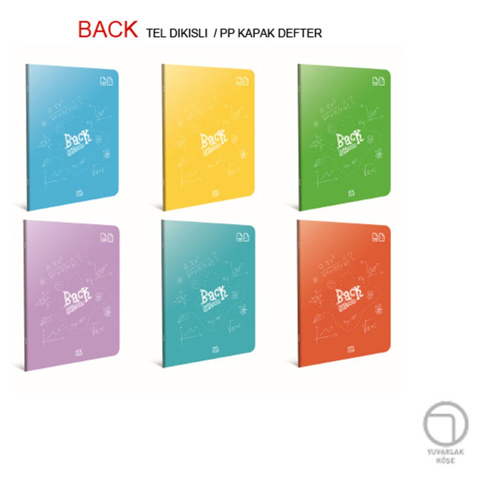 Gıpta Back Tel Dikiş Plastik Kapak Defter A4 100 YP Kareli 4988